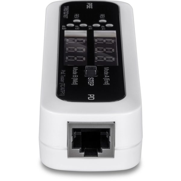 TRENDnet Inline PoE Tester, TC-NTP1, Tests 4PPoE, PoE+, PoE & Passive PoE Technology, Wattage, Voltage, Amperage, Polarity, LED Display, Battery-Free, Troubleshoot PoE Issues, IEEE 802.3af/at/bt - Image 3