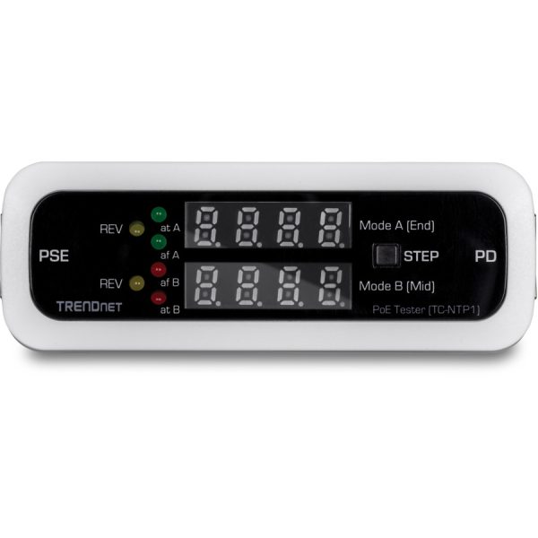 TRENDnet Inline PoE Tester, TC-NTP1, Tests 4PPoE, PoE+, PoE & Passive PoE Technology, Wattage, Voltage, Amperage, Polarity, LED Display, Battery-Free, Troubleshoot PoE Issues, IEEE 802.3af/at/bt - Image 4