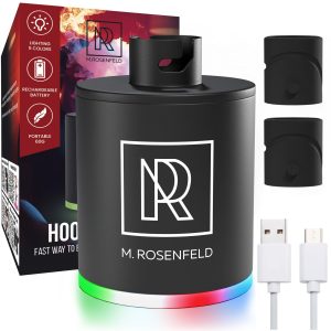 Hookah Pump with 1300 mAh Rechargeable Battery Electric Hookah Air Pump Kit with Led Light Mini Hookah Pump Starter Universal Shisha Hookah Starter Kit Helper Hookah Starter Vacuum