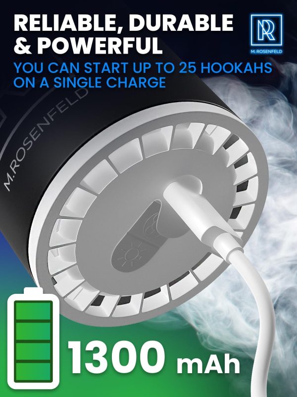 Hookah Pump with 1300 mAh Rechargeable Battery   Electric Hookah Air Pump Kit with Led Light   Mini Hookah Pump Starter   Universal Shisha Hookah Starter Kit Helper   Hookah Starter Vacuum - Image 6
