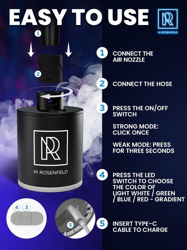 Hookah Pump with 1300 mAh Rechargeable Battery   Electric Hookah Air Pump Kit with Led Light   Mini Hookah Pump Starter   Universal Shisha Hookah Starter Kit Helper   Hookah Starter Vacuum - Image 8