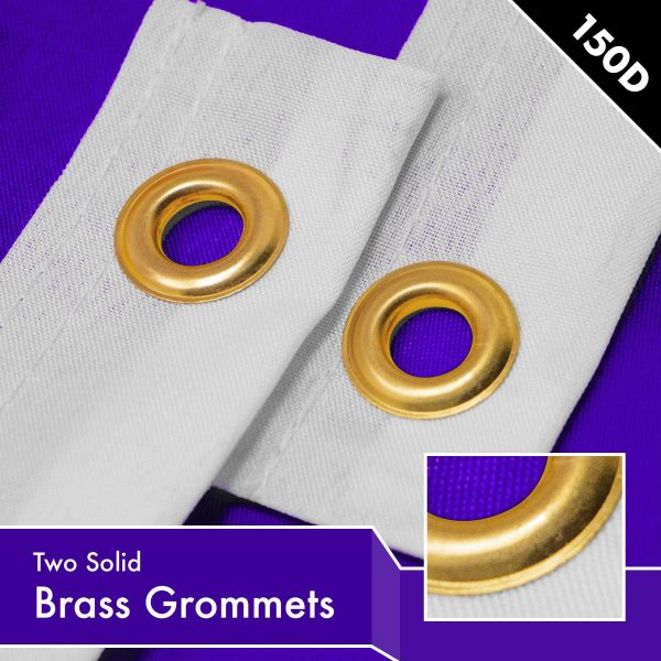G128 Solid Violet Color Flag | 2x3 Ft | LiteWeave Pro Series Printed 150D Polyester | Indoor/Outdoor, Vibrant Colors, Brass Grommets, Thicker and More Durable Than 100D 75D Polyester - Image 2