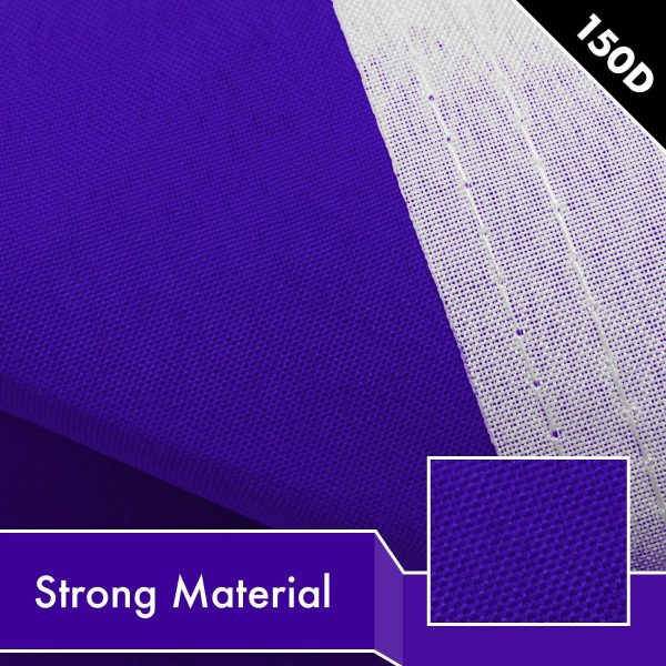 G128 Solid Violet Color Flag | 2x3 Ft | LiteWeave Pro Series Printed 150D Polyester | Indoor/Outdoor, Vibrant Colors, Brass Grommets, Thicker and More Durable Than 100D 75D Polyester - Image 4