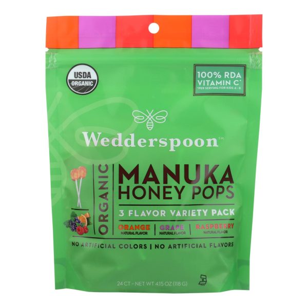 Wedderspoon Organic Makuna Honey Pops  - Case of 6 - 4.15 OZ - Image 3