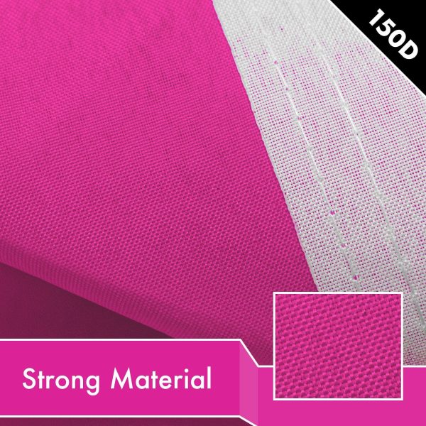 G128 2 Pack: Solid Pink Color Flag | 2.5x4 Ft | LiteWeave Pro Series Printed 150D Polyester | Indoor/Outdoor, Vibrant Colors, Brass Grommets, Thicker and More Durable Than 100D 75D Polyester - Image 4