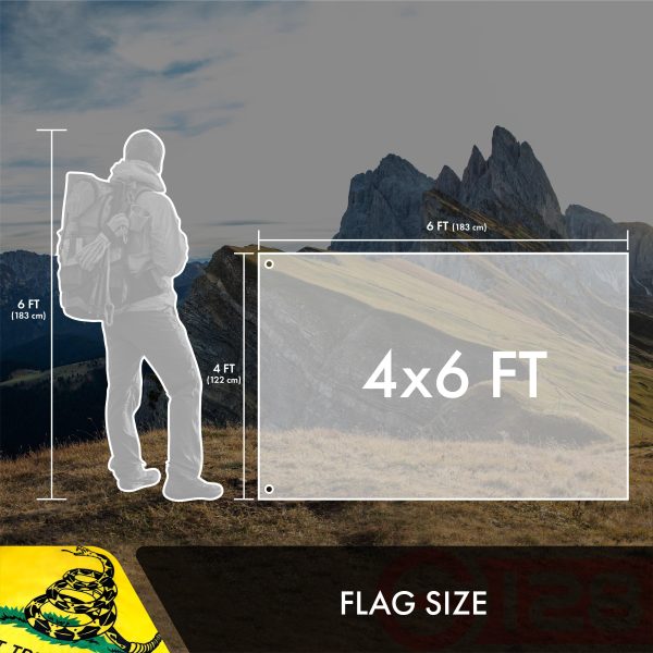 Gadsden (Dont Tread On Me) Flag 210D Embroidered Polyester 4x6 Ft - Double Sided 3ply - Image 7