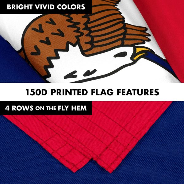 G128 Combo Pack: 6 Feet Tangle Free Spinning Flagpole (Black) Iowa IA State Flag 3x5 ft Printed 150D Brass Grommets (Flag Included) Aluminum Flag Pole - Image 5