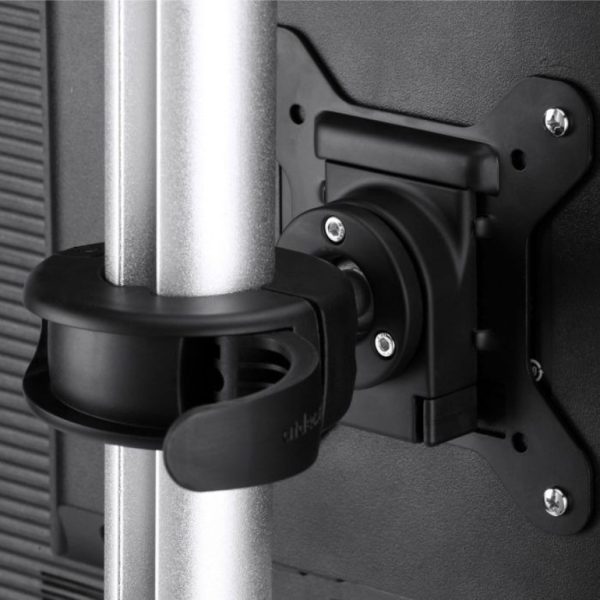 Atdec dual stack or single monitor desk mount - Freestanding base - Loads up to 26.5lb flat or 20lb curved - VESA 75x75, 100x100 - Image 4