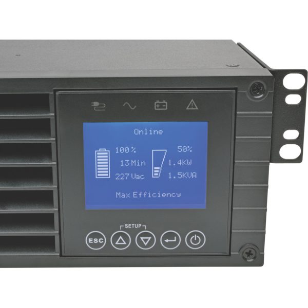 Eaton Tripp Lite Series 208/240V 3000VA 2.7kW Double-Conversion UPS - 8 Outlets, Extended Run, Card Slot, LCD, USB, DB9, 2U - Image 2