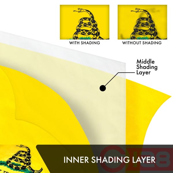 Gadsden (Dont Tread On Me) Flag 210D Embroidered Polyester 3x5 Ft - Double Sided 3ply - Image 6