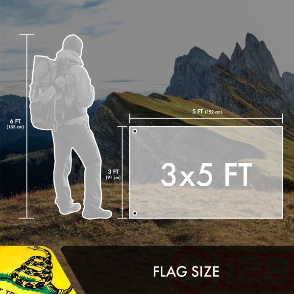 Gadsden (Dont Tread On Me) Flag 210D Embroidered Polyester 3x5 Ft - Double Sided 3ply - Image 7