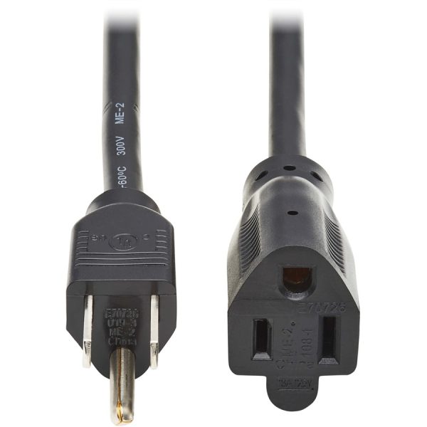 Eaton Tripp Lite Series Power Extension Cord, NEMA 5-15P to NEMA 5-15R - 13A, 120V, 16 AWG, 10 ft. (3 m), Black - Image 2