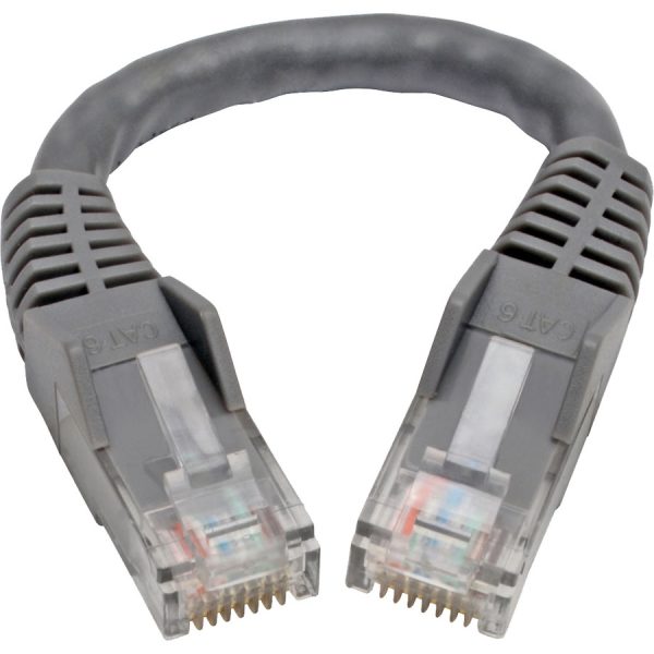 Eaton Tripp Lite Series Cat6 Gigabit Snagless Molded (UTP) Ethernet Cable (RJ45 M/M), PoE, Gray, 6-in. (15.24 cm) - Image 2