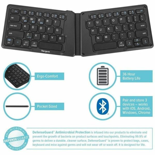Targus Ergonomic Foldable Bluetooth Antimicrobial Keyboard - Image 7
