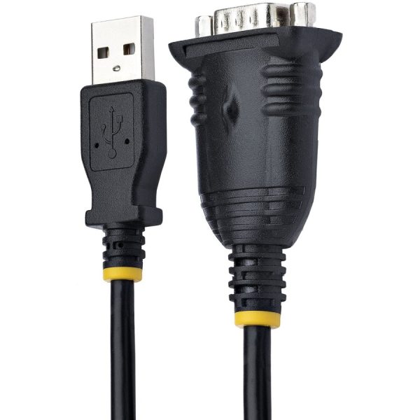 StarTech.com 3ft (1m) USB to Serial Cable, DB9 Male RS232 to USB Converter, USB to Serial Adapter, COM Port Adapter with Prolific IC - Image 2