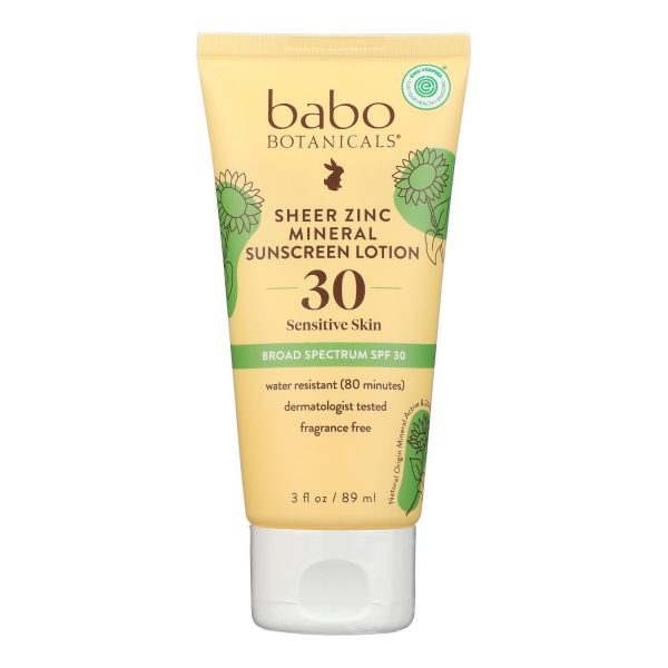Babo Botanicals - Sunscreen - Clear Zinc Unscented SPF 30 - 3 oz