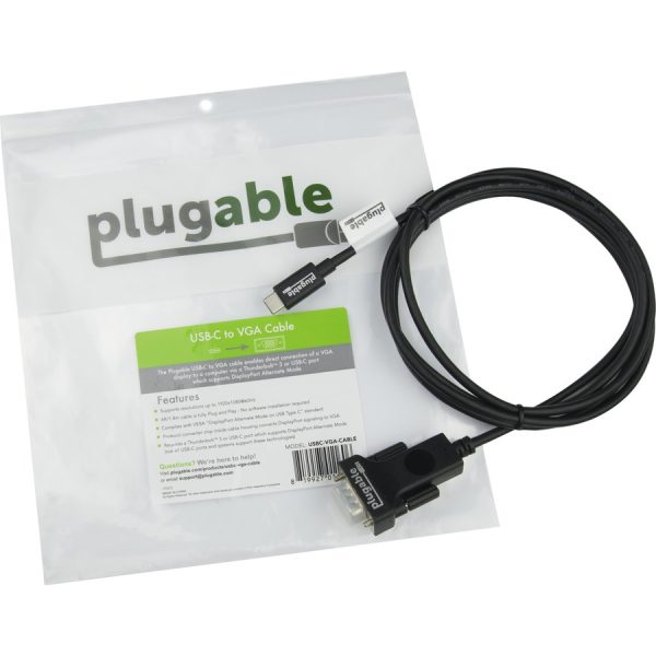 Plugable USB C to VGA Cable - Connect Your USB-C or Thunderbolt 3 Laptop to VGA Displays up to 1920x1080@60Hz - Image 6