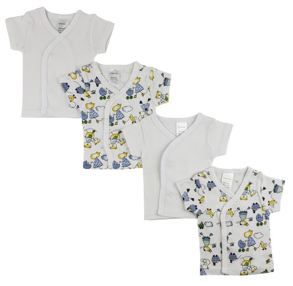 White Side Snap Short Sleeve Shirt - 4 Pack Cs_0202