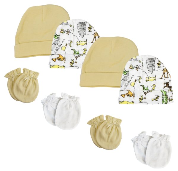 Baby Boy, Baby Girl, Unisex Infant Caps And Mittens (pack Of 8) Nc_0307