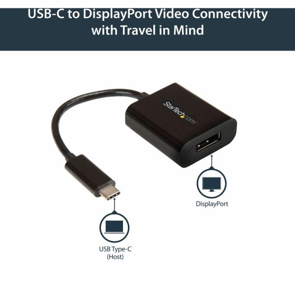 StarTech.com USB C to DisplayPort Adapter 4K 60Hz - USB Type-C to DP 1.4 Monitor Video Converter (DP Alt Mode) - Thunderbolt 3 Compatible - Image 2