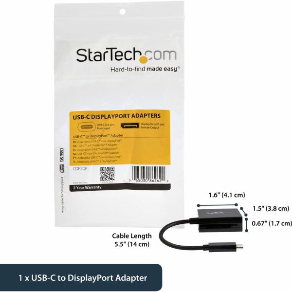 StarTech.com USB C to DisplayPort Adapter 4K 60Hz - USB Type-C to DP 1.4 Monitor Video Converter (DP Alt Mode) - Thunderbolt 3 Compatible - Image 5