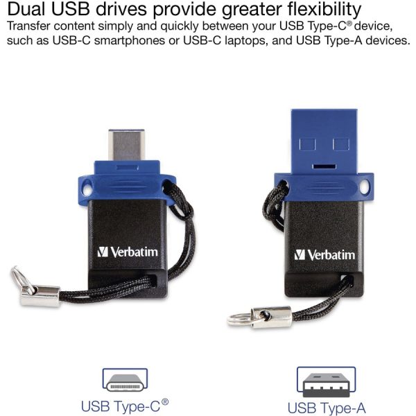 64GB Store 'n' Go Dual USB 3.2 Gen 1 Flash Drive for USB-C™ Devices - Blue - Image 3