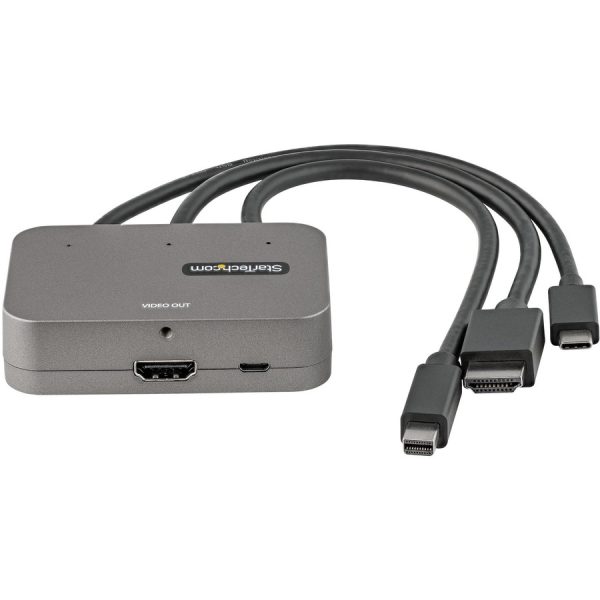 StarTech.com 3-in-1 Multiport to HDMI Adapter, 4K 60Hz USB-C, HDMI or Mini DP to HDMI Video Converter, Conference Room Digital AV Adapter - Image 4