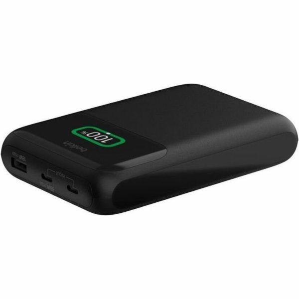 Belkin 65W 3-port USB Power Bank w/ Digital Display - 20K mAh - 2xUSB-C, 1xUSB-A - Portable Charger - w/ USB-C to USB-C Cable - Black - Image 2