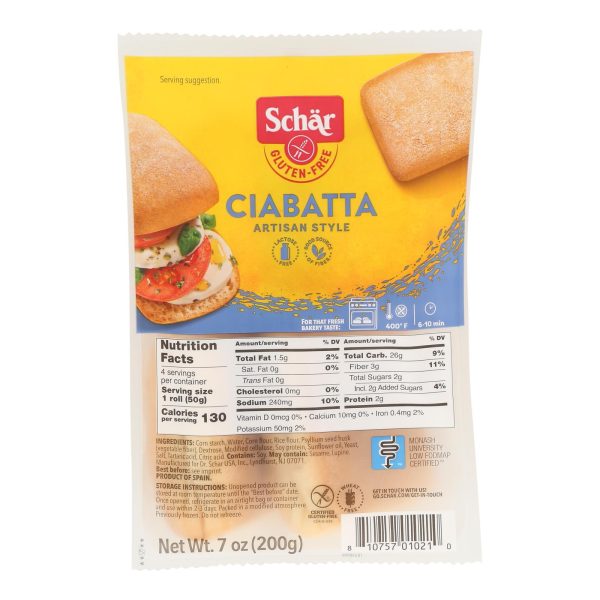 Schar - Ciabatta Gluten Free - Case of 5-7.1 OZ - Image 2