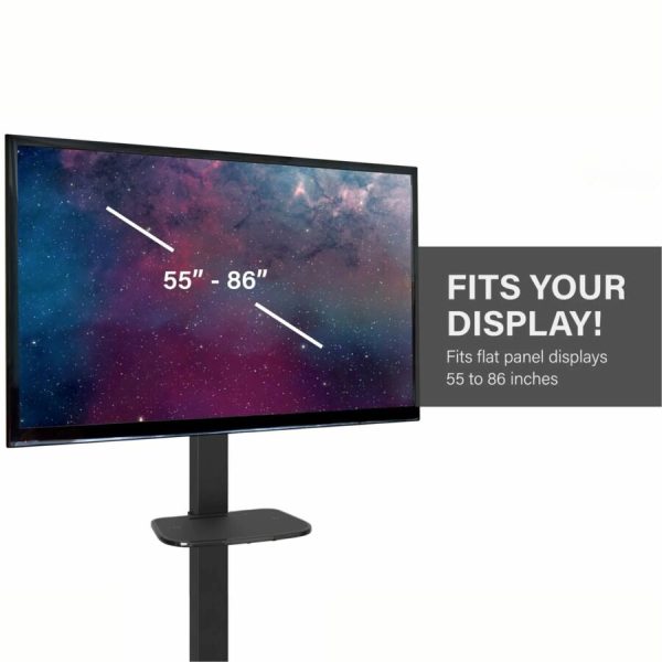 Chief Fit Mobile Cart - For 55-89 Inch Interactive Displays - Height Adjustable TV Mobile Cart - Black - Image 9