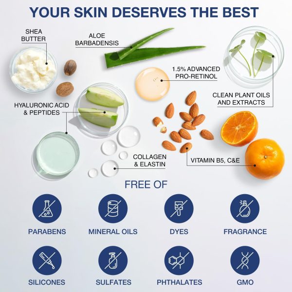 Retinol Pro Collagen Face Cream with Hyaluronic Acid   Hydrating and Firming Cream for All Skin Types   Day and Night Anti Aging Face Moisturizer for Women & Men - Image 5