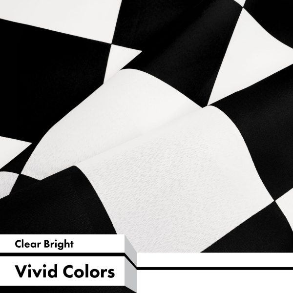 G128 2 Pack: Checkered Flag | 3x5 Ft | Printed 150D Polyester - Indoor/Outdoor, Vibrant Colors, Brass Grommets, Quality Polyester, Much Thicker More Durable Than 100D 75D Polyester - Image 3
