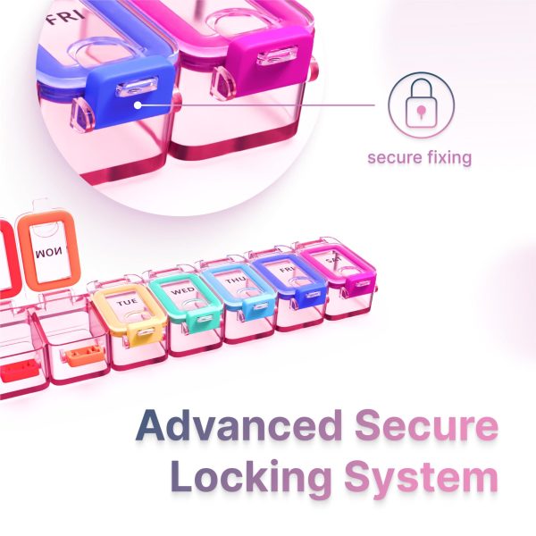 Weekly Medicine Pill Organizer Waterproof 7 Day Large Pill Box Daily Pill Case Cute Vitamin Organizer Portable Pill Container Travel Pills Holder XL Supplement Medication Dispenser One a Day - Image 3