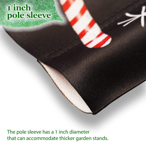 G128 Combo Pack: Garden Flag Stand Black 36 in x 16 in & Garden Flag Christmas Decoration Joyful Santa 12"x18" Double-Sided Blockout Fabric - Image 2