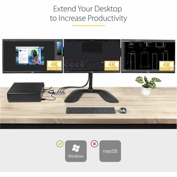 StarTech.com 3-Port MST Hub, DisplayPort to Triple 4K 60Hz HDMI, DP 1.4 Multi-Monitor Adapter, Windows Only - Image 2
