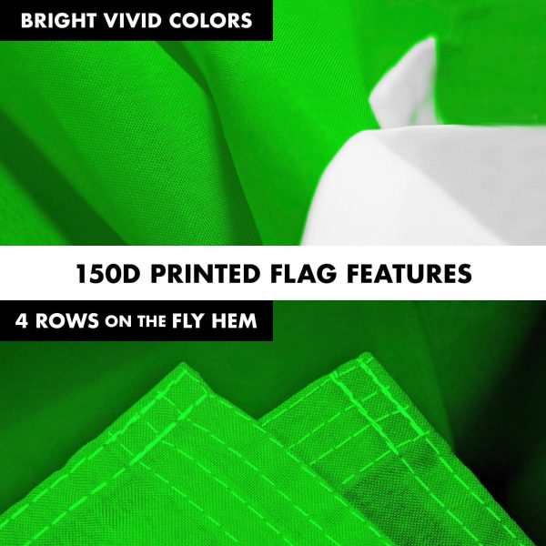 G128 Combo Pack: 5 Ft Tangle Free Aluminum Spinning Flagpole (Black) & Solid Lime Green Color Flag 2x3 Ft, LiteWeave Pro Series Printed 150D Polyester | Pole with Flag Included - Image 5