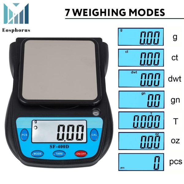 Ounce Carat and Gram Scale 0.01g Accuracy Digital Balance Scientific Laboratory Scales Lab Scale LCD Accurate Electronic Balance   USB Charger and AC DC Adapter Included - Image 3