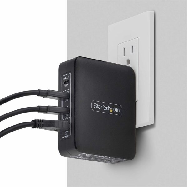 StarTech.com 140W USB-C Wall Charger, 3x USB-C/1x USB-A, PD 3.1 International GaN Power Adapter for MacBook Pro/Max/Dell XPS/Inspiron - Image 6