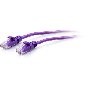 C2G 7ft Cat6a Snagless Unshielded (UTP) Slim Ethernet Cable - Cat6a Network Patch Cable - PoE - Purple