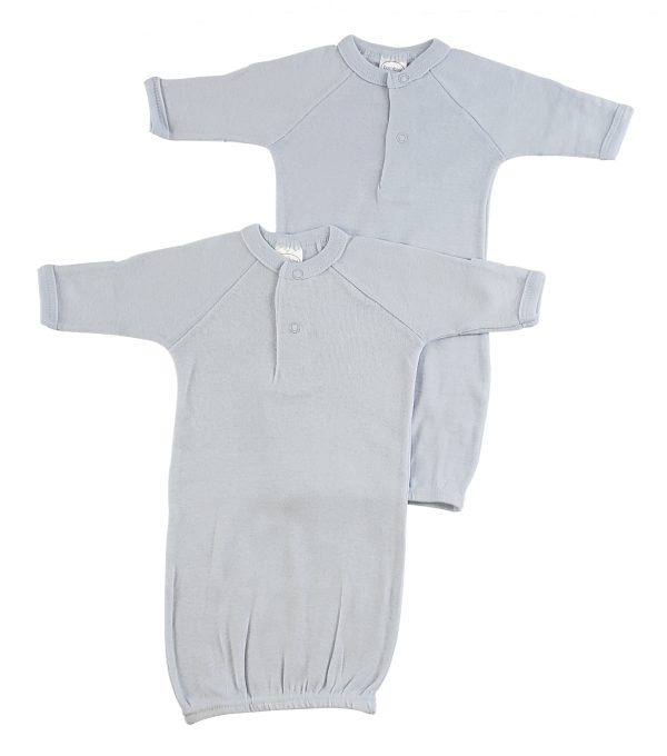 Preemie Solid Blue Gown - 2 Pack 911p
