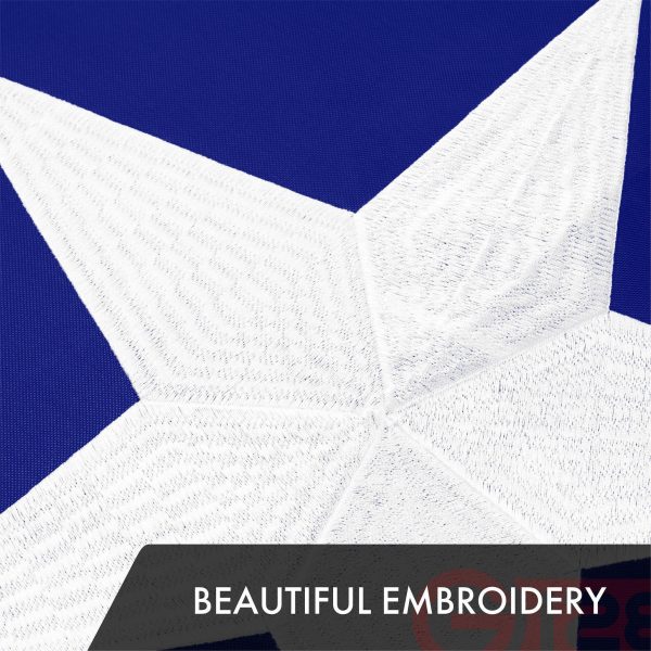 G128 2 Pack: Texas TX State Flag | 10x15 Ft | ToughWeave Series Embroidered 300D Polyester | Embroidered Design, Indoor/Outdoor, Brass Grommets - Image 3