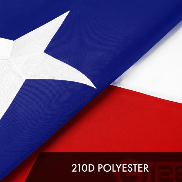 G128 2 Pack: Texas TX State Flag | 10x15 Ft | ToughWeave Series Embroidered 300D Polyester | Embroidered Design, Indoor/Outdoor, Brass Grommets - Image 4