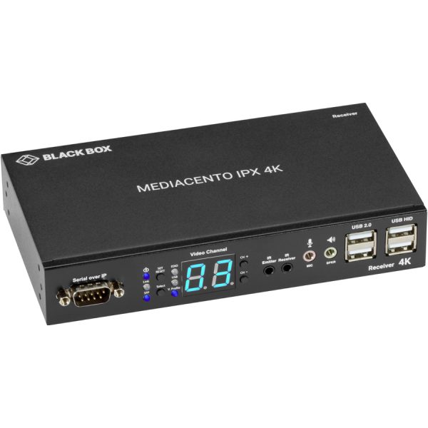 Black Box MediaCento IPX 4K Receiver - HDMI, USB, Serial, IR, Audio - Image 3