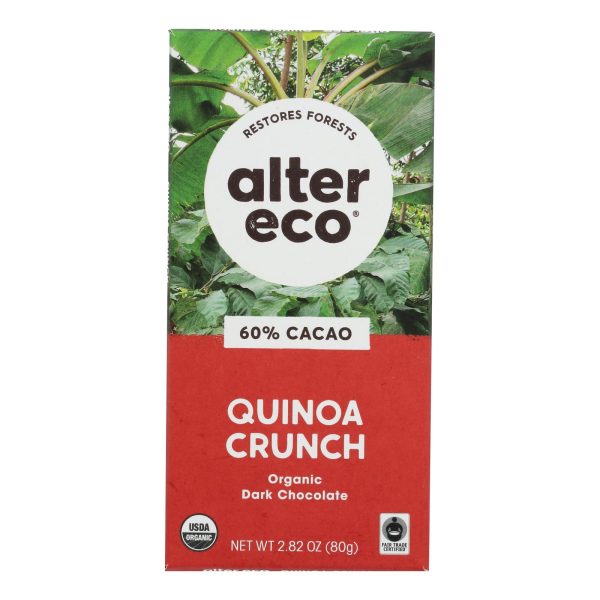 Alter Eco Americas Organic Chocolate Bar - Dark Quinoa - 2.82 oz Bars - Case of 12 - Image 2