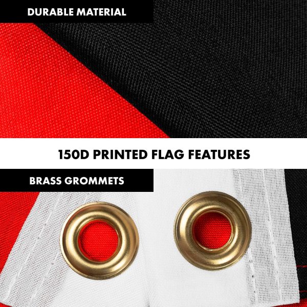 Flag Pole 6FT Black Tangle Free & Yemen Yemeni Flag 3x5 Ft Combo Printed 150D Polyester By G128 - Image 4