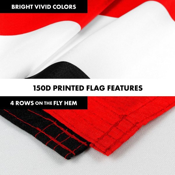 Flag Pole 6FT Black Tangle Free & Yemen Yemeni Flag 3x5 Ft Combo Printed 150D Polyester By G128 - Image 5