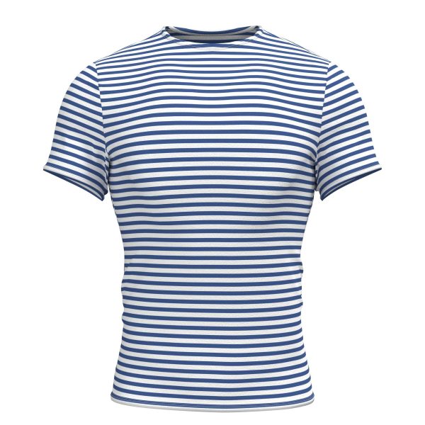 Genuine Striped Short Sleeved T-Shirt Top Cotton Sailor Shirt Light Blue Original Telnyashka XL - Image 2