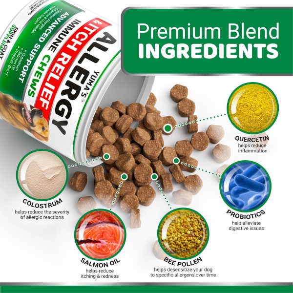 YUMA'S Dog Allergy Relief Chews   Dog Itching Skin Relief Treatment Pills   170 Treats   Anti Itch for Dogs   Itchy and Paw Licking   Dry Skin & Hot Spots   Omega 3 Fish Oil   Skin & Coat Supplement - Image 3