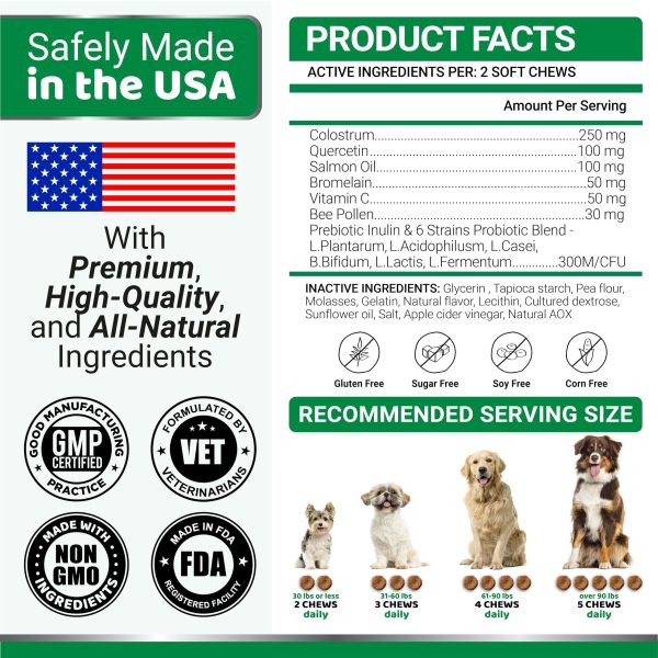 YUMA'S Dog Allergy Relief Chews   Dog Itching Skin Relief Treatment Pills   170 Treats   Anti Itch for Dogs   Itchy and Paw Licking   Dry Skin & Hot Spots   Omega 3 Fish Oil   Skin & Coat Supplement - Image 6