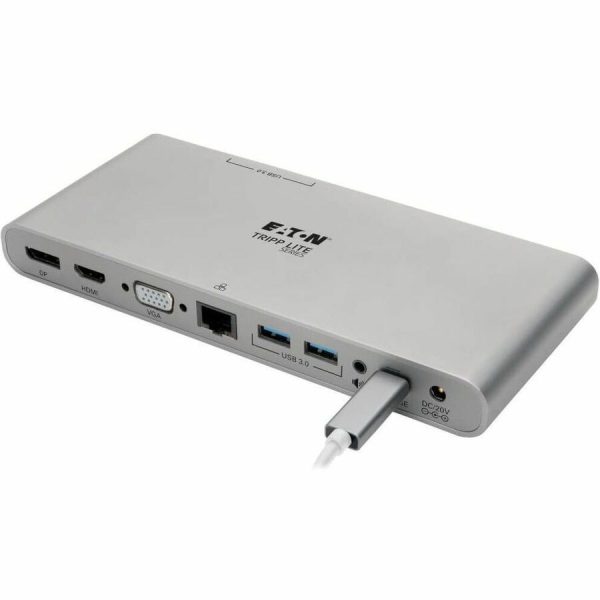 Eaton Tripp Lite Series USB-C Dock, Triple Display - 4K HDMI/DisplayPort, VGA, USB 3.x (5Gbps), USB-A/C Hub Ports, GbE, 100W PD Charging - Thunderbolt 3, Silver - Image 4